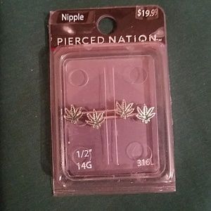Weed Leaf Nipple Rings